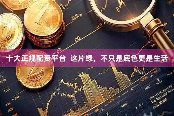 十大正规配资平台  这片绿，不只是底色更是生活